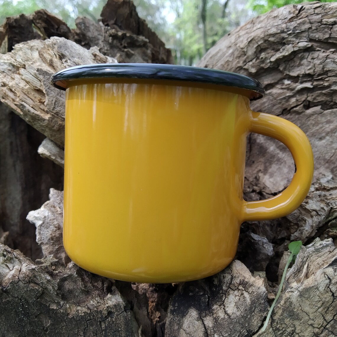 0.4L Mustard Yellow Enamel Mug Camping Farmhouse Enamelware Etsy