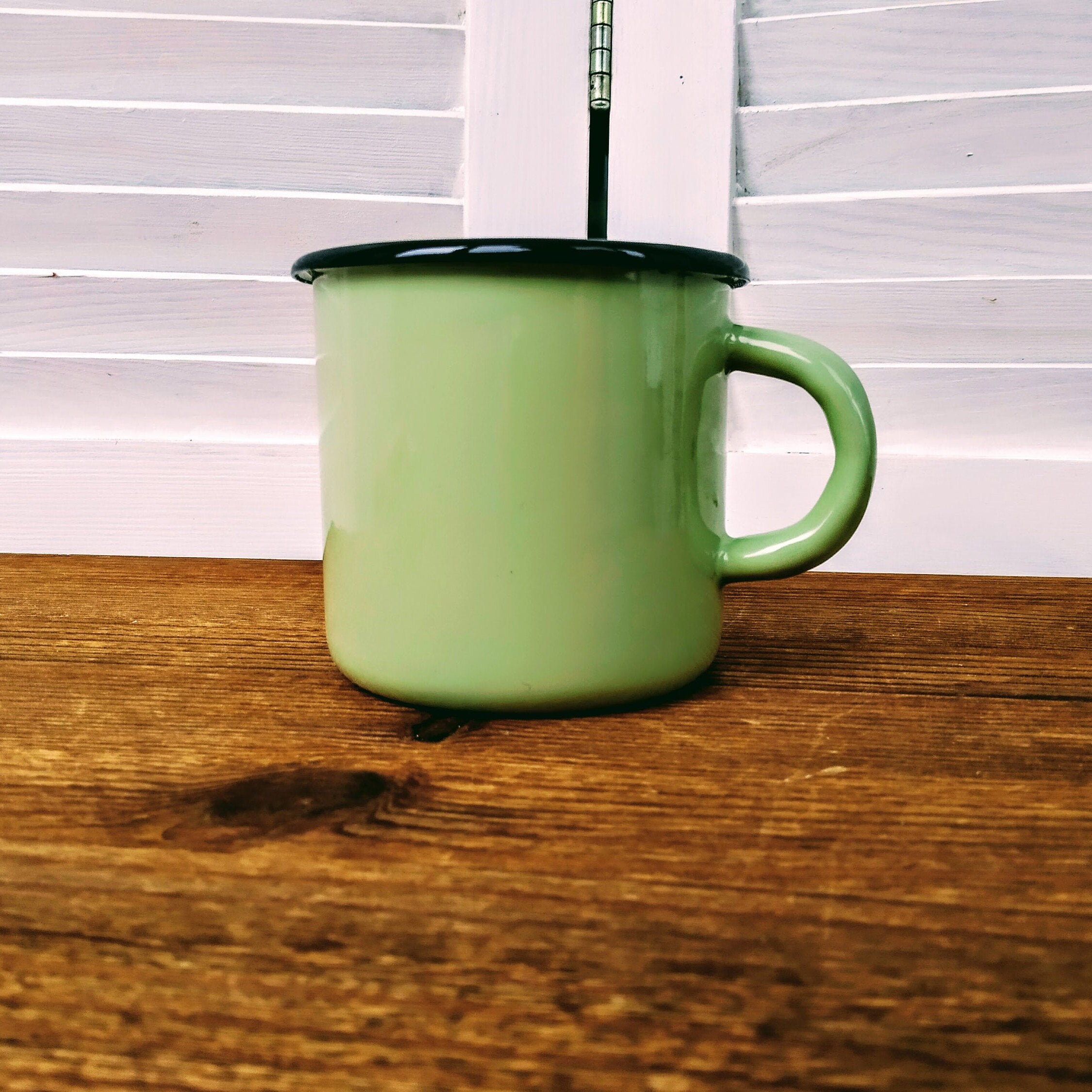 Enamel camping mug olive green enamelware 400 ml 13 Oz Etsy