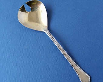 Dessert spoon Silverplate compot fruit salad serving utensil Vintage Soviet silverware Breakfast flatware Silver plated rustic