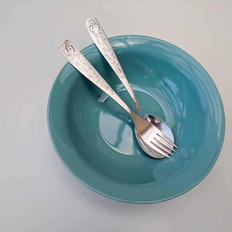 Dinner fork and spoon set Vintage cutlery Silverplate soup Etsy