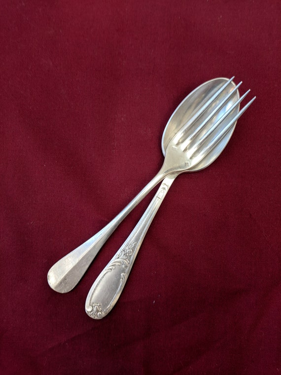Mismatched Fork And Spoon Set Vintage Dinner Fork Soup Spoon Etsy