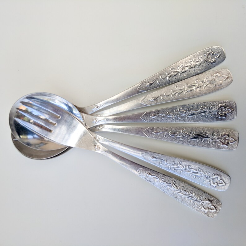 Dinner fork and spoon set Vintage cutlery Silverplate soup Etsy