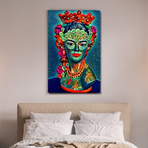 Testa di Moro Female Print – Sicilian Wall Art Digital Download, Mediterranean Kitchen Decor, Printable Italian Art, Palermo Poster