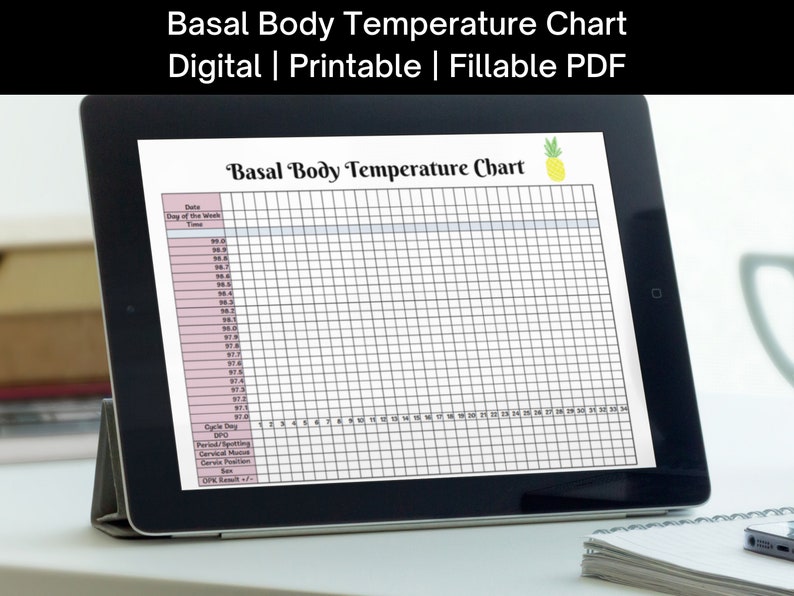 Basal Body Temperature Spreadsheet, BBT Chart, Ovulation Tracker