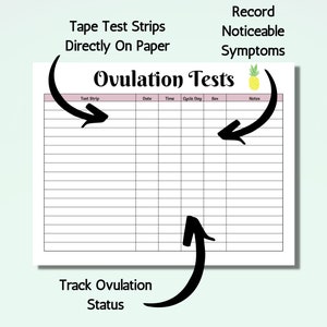 Ovulation Tracker Printable, Fertility Planner, Ovulation Test Strips ...