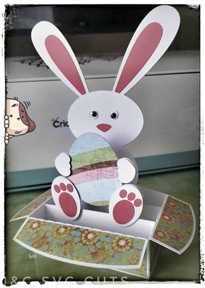 Download Pop Up Box Card Easter Bunny Box Svg Etsy