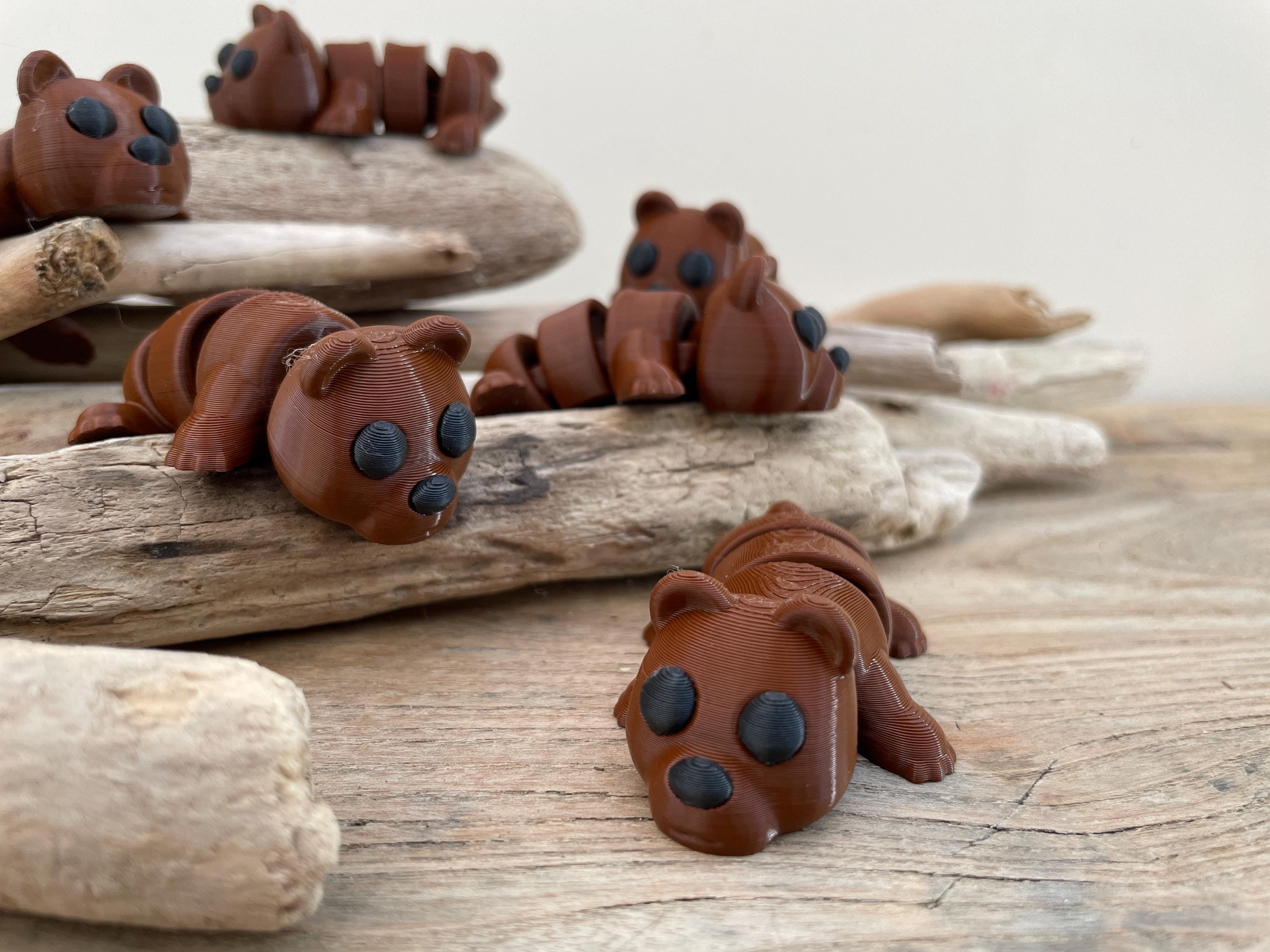 Articulated Brown Bear Keychain | 3D Print | Unique & Original Gift | Free Shipping | Animal Keychain