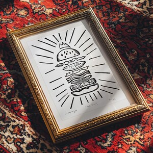 The King -- handmade block print