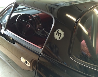 Vintage Mazda Logo Stickers, Miata Hardtop Decals (Pair)