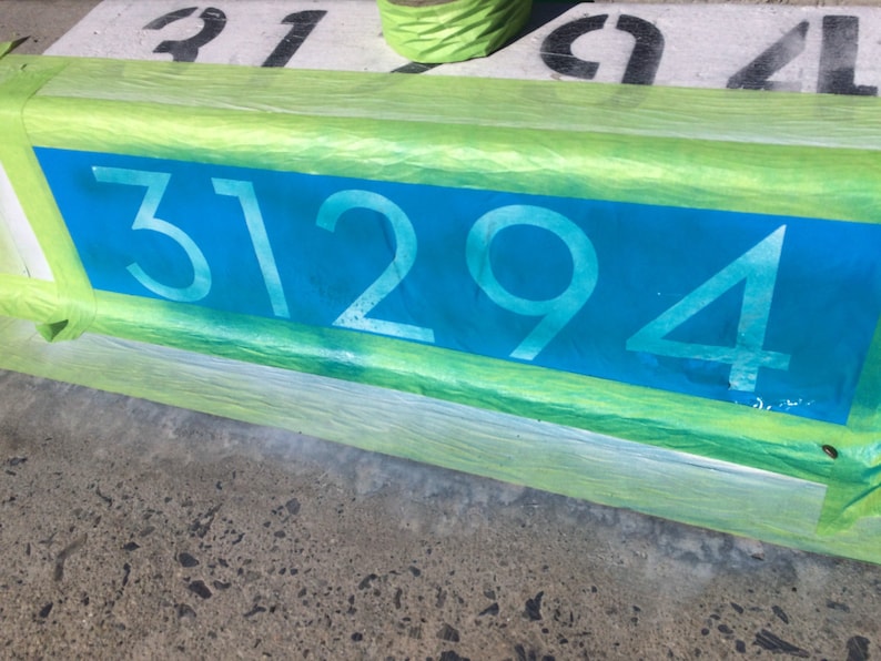 Modern Curb House Number Stencil 4 Mid Century Palm Etsy