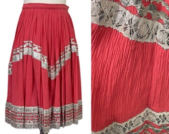Vintage 1950s Pink Patio Skirt - Size XXS, XS