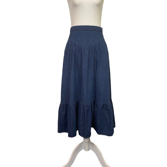 Vintage 1970s Denim Gunnies Gunne Sax Skirt - Siz… - image 2