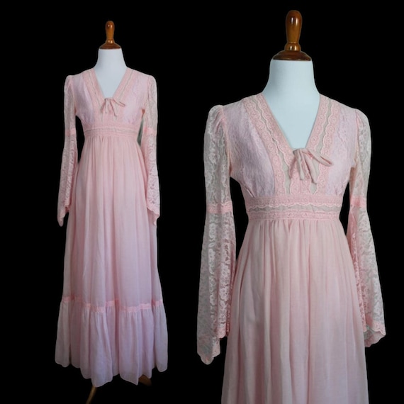 Vintage 1970s Candi Jones Prairie Dress - Size Ext