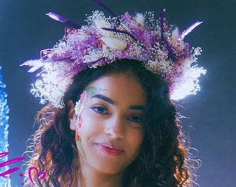 Boho Headdress | Floral Headpiece | Flower Headpiece | Blush Flower Crown | Wedding Flower Crown | Lilac Headpiece | Custom headpiece