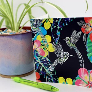 Hummingbird Card Silver Foil Card Blank Greeting Card Any Occasion Card Square Greeting Card Bird Greeting Card Spring Card image 3