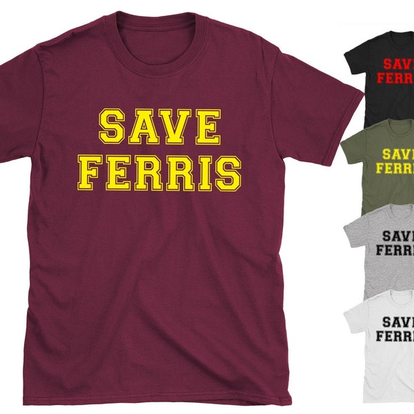 Save Ferris Vintage Movie Bueller 's  Retro T-shirt Men's Top Tee