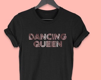 Dancing Queen  T Shirt Vintage Disco 70's T-Shirt Party T shirt Unisex Rose gold Print