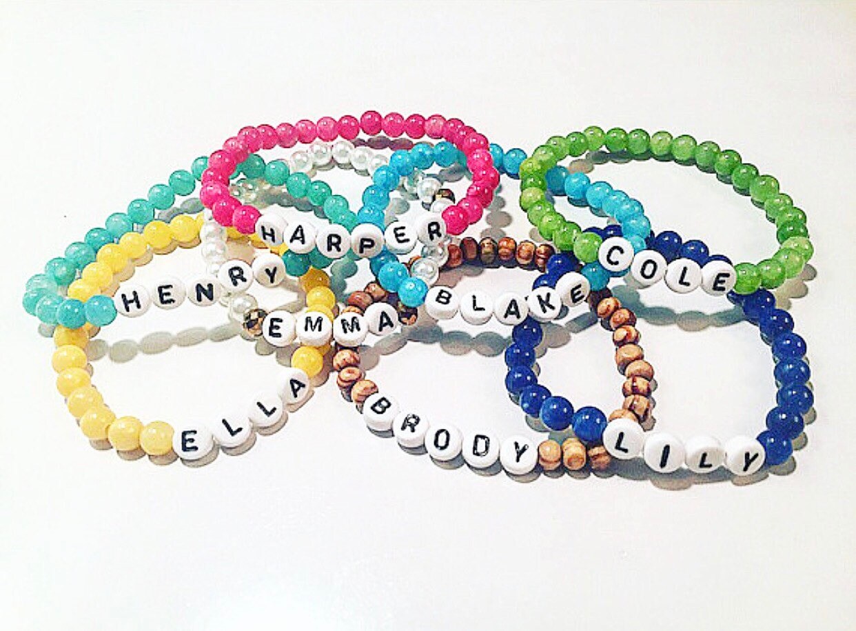 Custom Name Bracelets Beaded Bracelets Stack Bracelets Baby