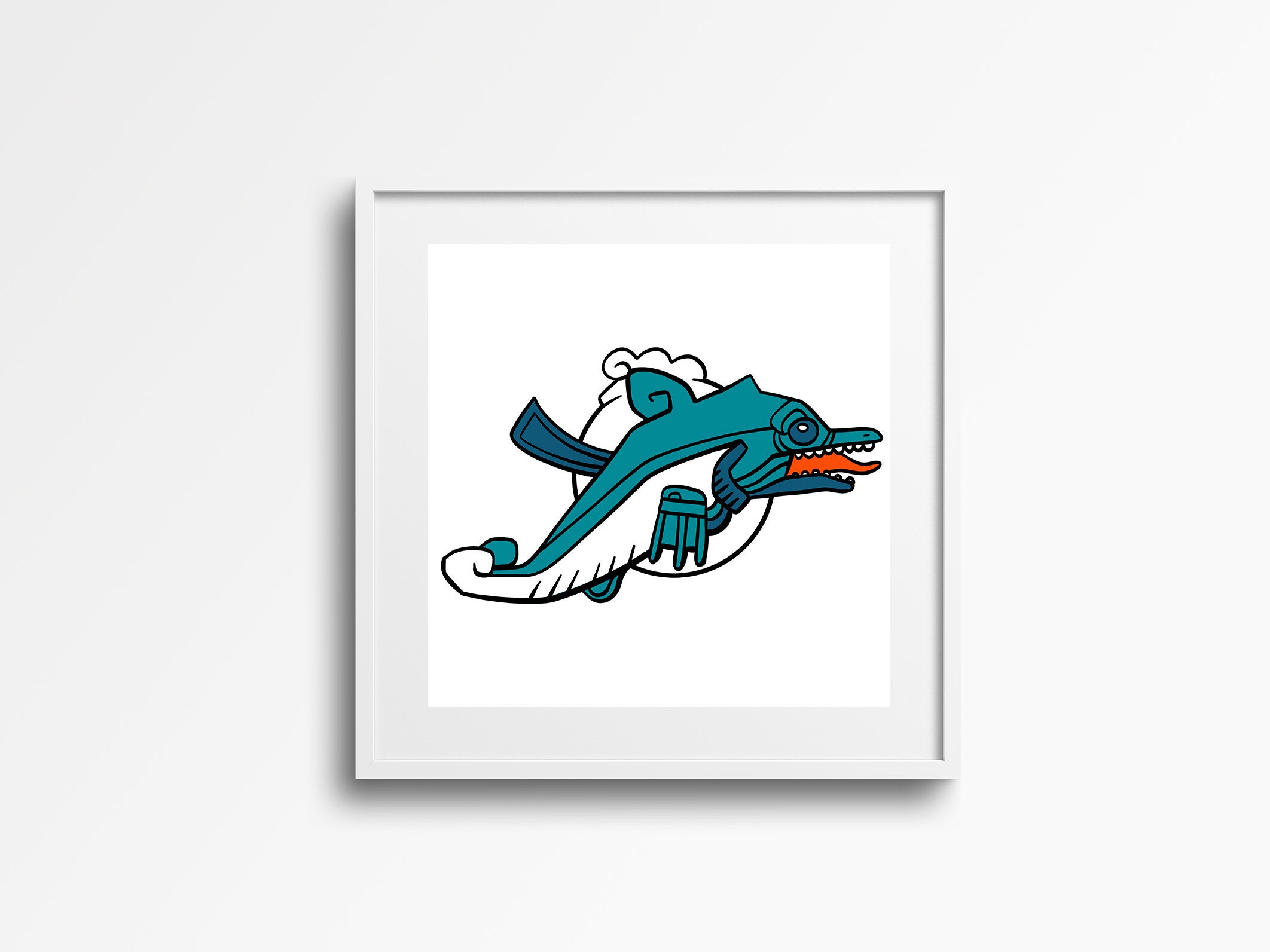 Miami Dolphins Aztec Illustration Wall Art Digital Download - Etsy