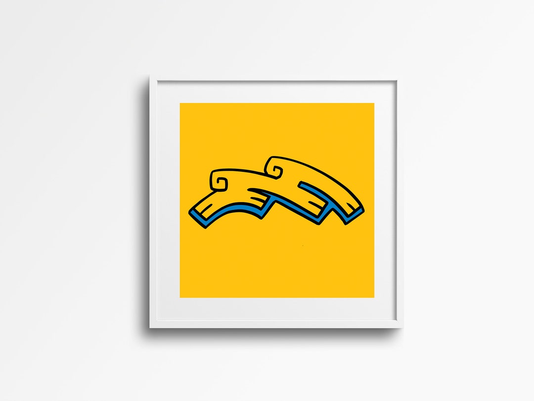 Los Angeles Chargers Aztec Illustration Wall Art Digital Etsy