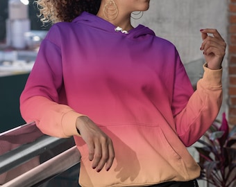 Pink Ombre Hoodie Purple Hoodie Gift For Him Sweater ombre hoodie sublimination hoodie bleached hoodie sunset gift hoody ombre bleached cozy