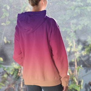 Pink Ombre Hoodie Purple Hoodie Gift For Him Sweater ombre hoodie sublimination hoodie bleached hoodie sunset gift hoody ombre bleached cozy image 5