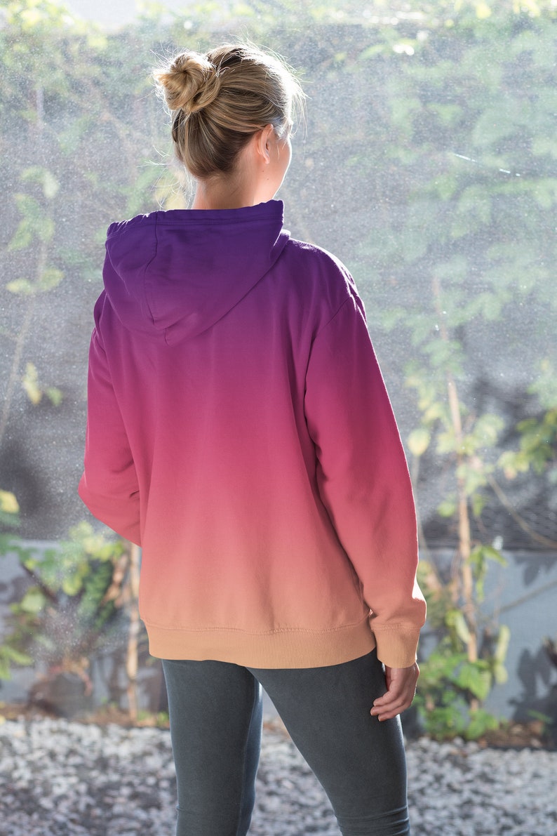 Pink Ombre Hoodie Purple Hoodie Gift For Him Sweater ombre hoodie sublimination hoodie bleached hoodie sunset gift hoody ombre bleached cozy image 5