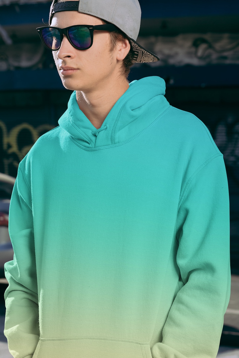 Beach Ombre Hoodie Blue Fade Hoodie Gift For him Sweater ombre hoodie sublimination hoodie bleached hoodie casual hoody ombre sweatshirt art image 6