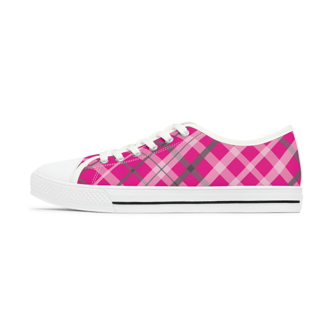 Tartan Pink Plaid Women's High Top Shoes