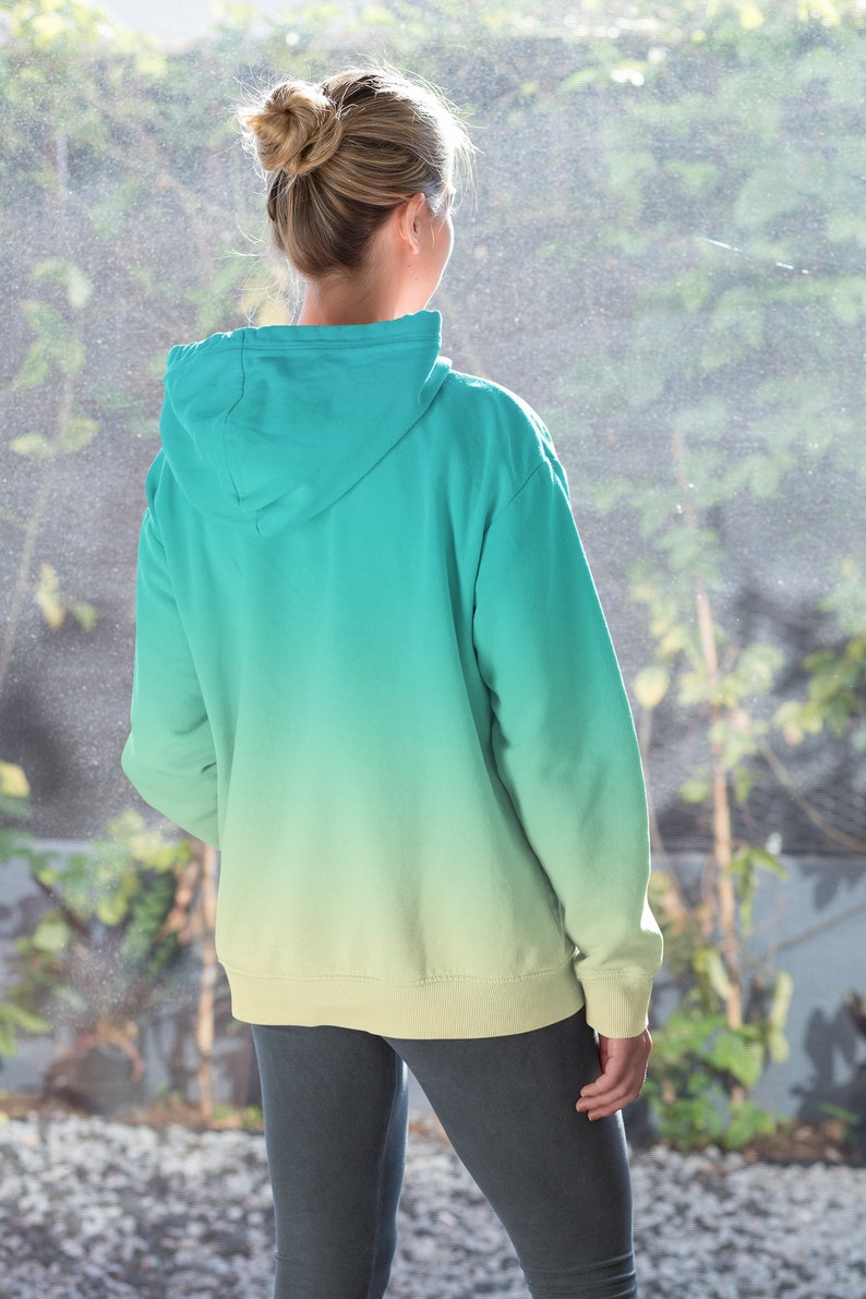 Beach Ombre Hoodie Blue Fade Hoodie Gift For him Sweater ombre hoodie sublimination hoodie bleached hoodie casual hoody ombre sweatshirt art image 4