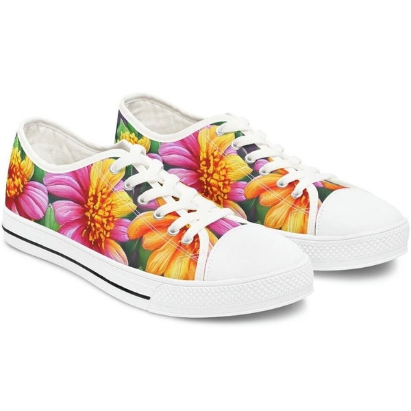 Floral Tennis Shoes Etsy