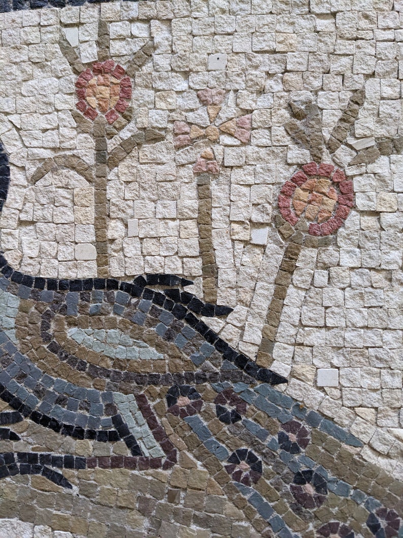Hand crafted, reproduction Roman mosaic peacock. image 4