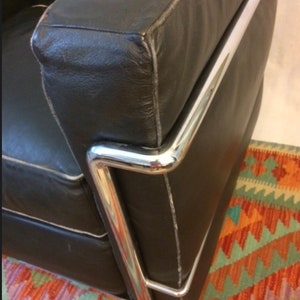 Le Corbusier LC2 style, Lounge Arm Club, Black Leather, MCM Danish Chair. image 4