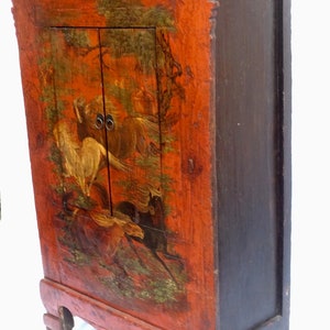 Vintage Chinese hand painted double door cabinet.