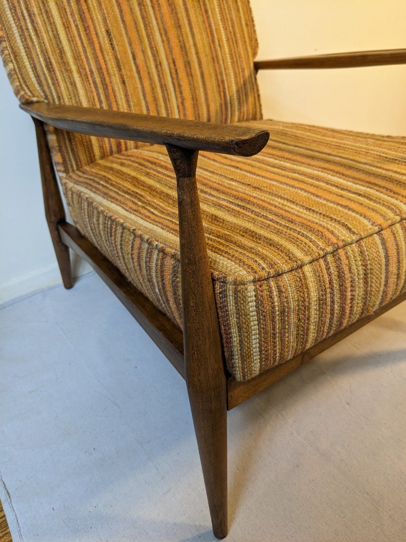 Vintage MCM Armchair in Original Fabric. - Etsy