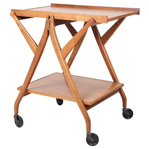 MCM Drexel Declaration rolling Bar Cart/tea cart with serving tray.