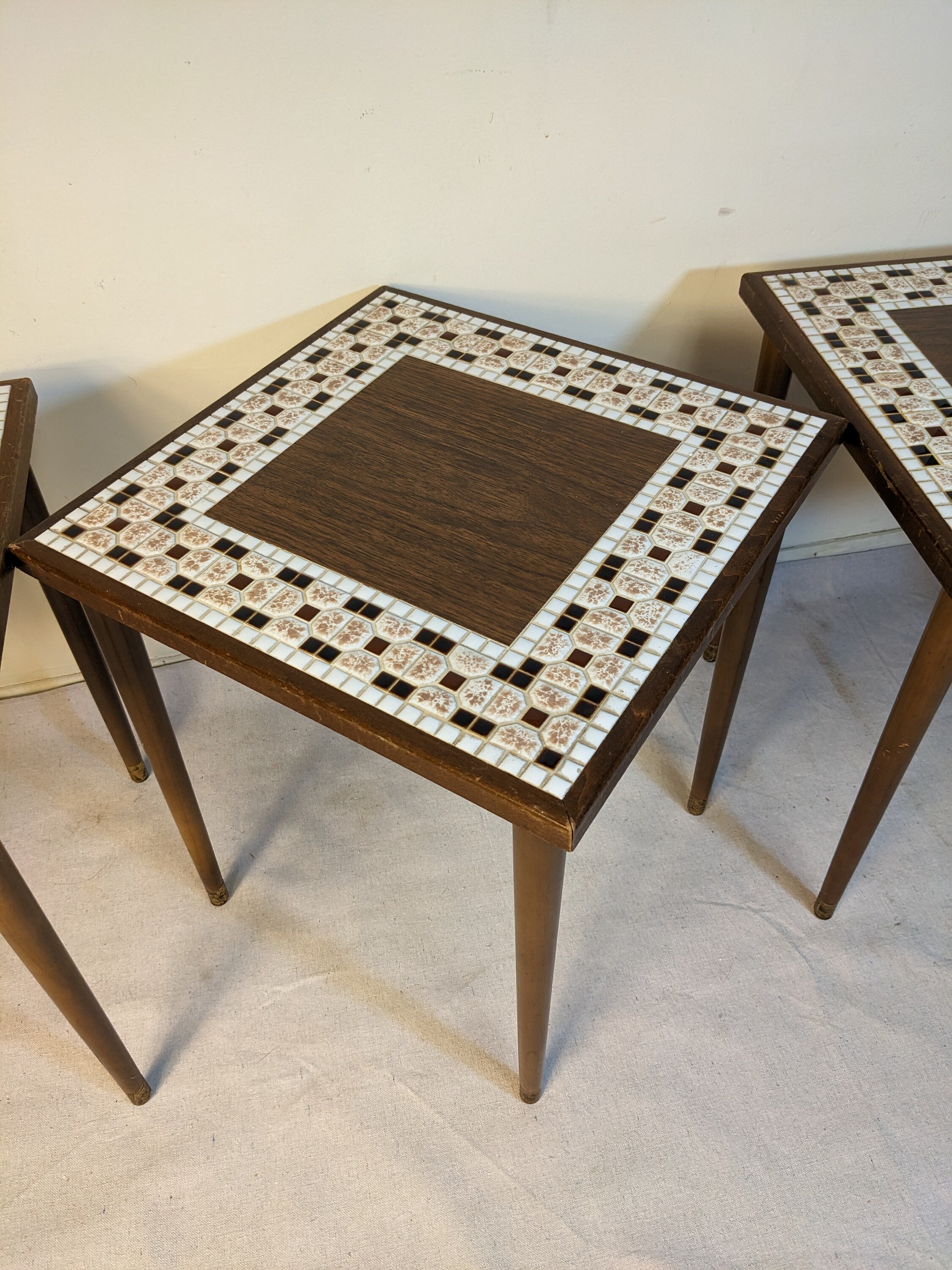 Mcm Tile Table MCM SET 3 Mosaic Side Tables - Etsy