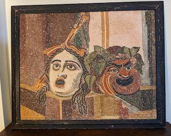 Roman mosaics depicting theatrical masks of tragedy and comedy.
