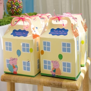 Personalisierte Peppa Pig House Party Favor Box DIGITAL DOWNLOAD Druck bereit mit Anleitung