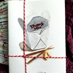 Thank you to go box note cards set of four with envelopes