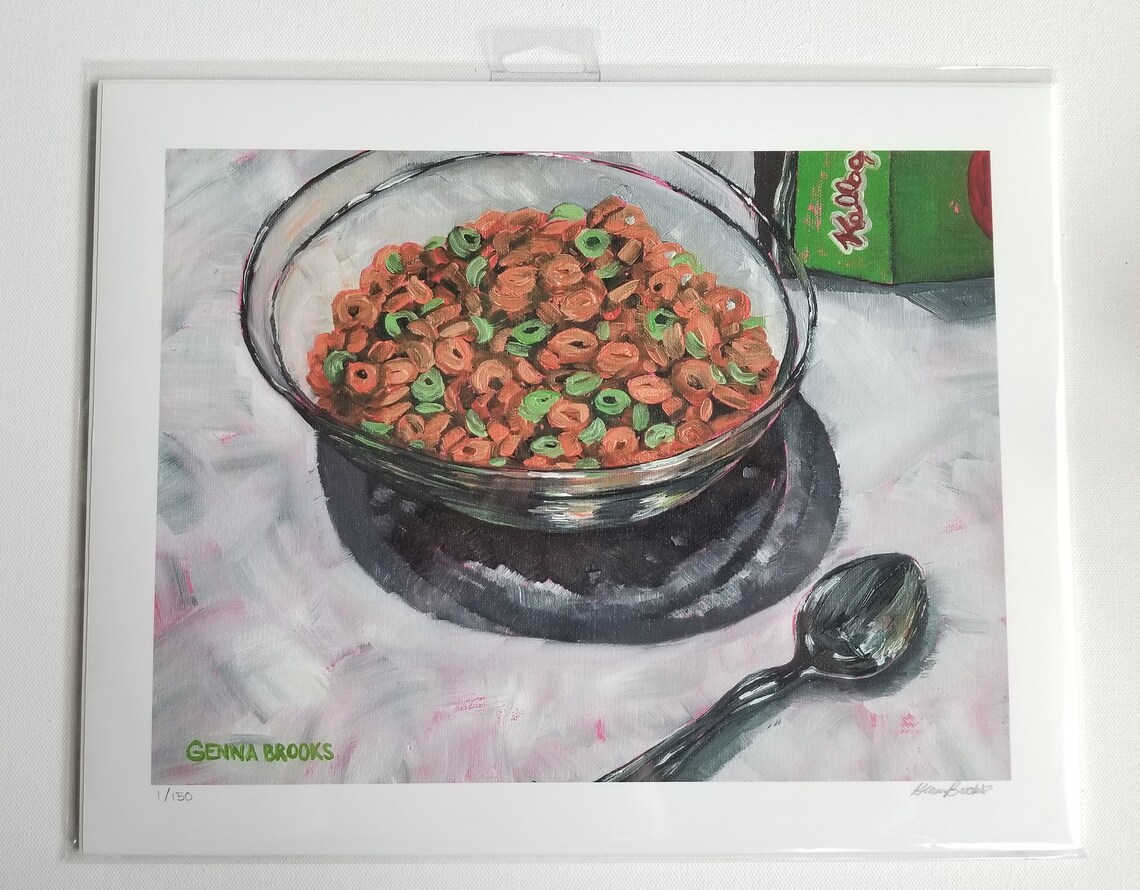 Cereal Bowl With Apple Jacks 11x14 Limited Edition Etsy