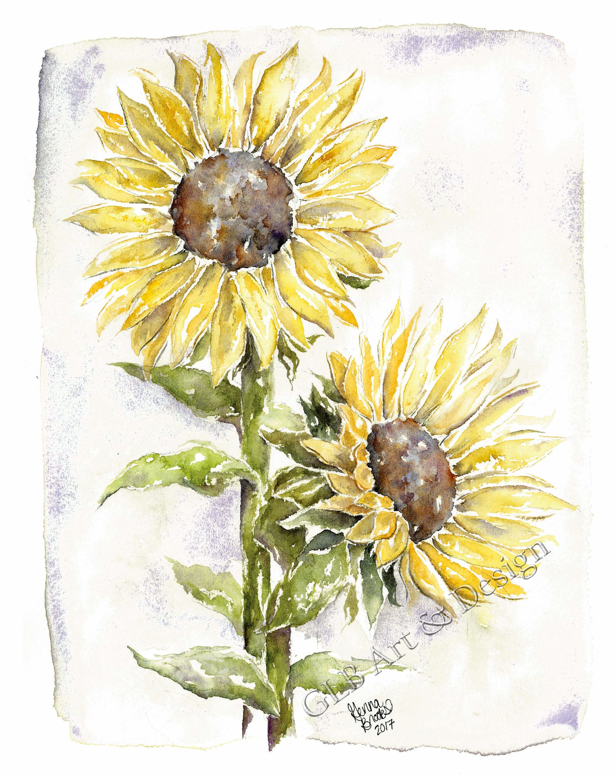 Watercolor Sunflowers Handmade Note Card Set of 4 With Envelopes - Etsy