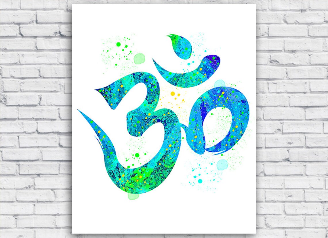 OM Symbol Watercolor printable OM Symbol Printable Wall Art | Etsy