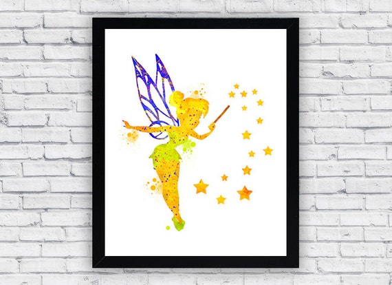 Imprimir Acuarela De Tinkerbell Tinkerbell Para Imprimir Arte Etsy