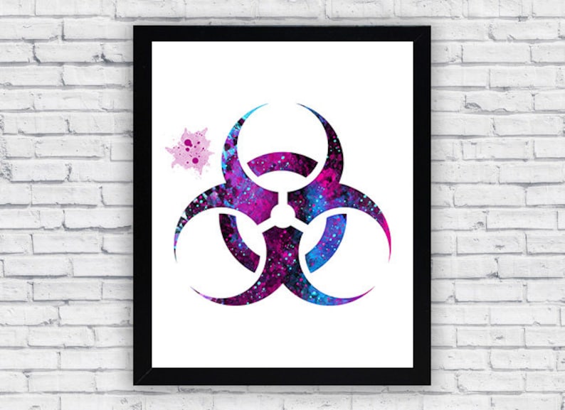 Biohazard Emblem Watercolor print, Biohazard Emblem Printable Wall Artwork, Biohazard Logo dwelling decor, Biohazard Emblem poster photograph about Biohazard Sign Printable named Biohazard Emblem Watercolor print, Biohazard Brand Printable Wall Artwork, Biohazard Logo household decor, Biohazard Emblem poster