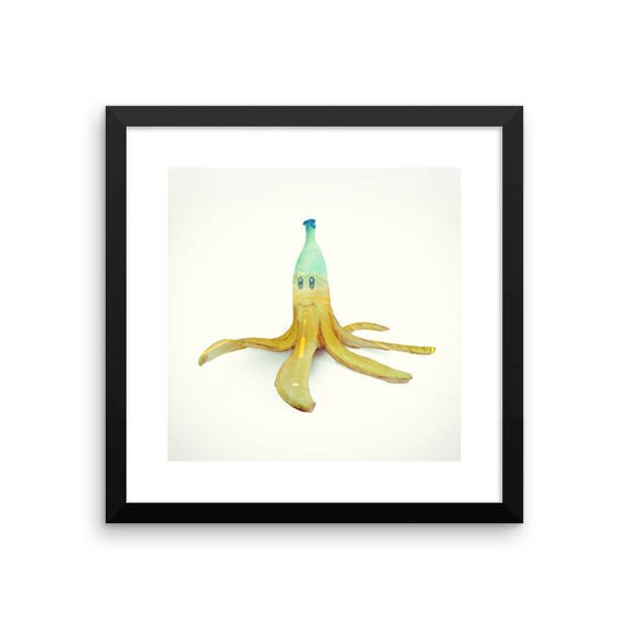 Mario Kart Banana Peel Framed Art Video Game Decor Mario Kart Bedroom Game Room Decor