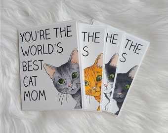 World's Best Cat Mom Card - Funny Mothers Day Card - Cat - Cat Lovers Gift - Mom Birthday Card - Greeting Cards - Cat Parent