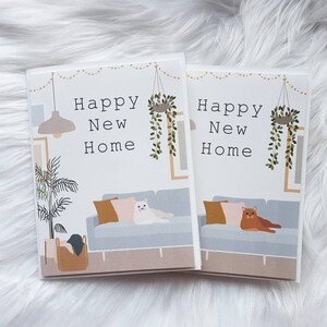 Carte Happy New Home - Carte Home Sweet Home - Cadeau de pendaison de crémaillère - Propriétaires de chat - Home Sweet Home - Amoureux des chats - Carte chat