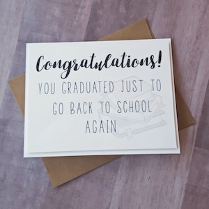 Tarjeta de graduación de felicitaciones ~ Graduación de la escuela secundaria ~ Graduación divertida ~ Graduado de felicitaciones ~ Tarjeta divertida ~ Hecho a mano ~ Tarjetas de felicitación