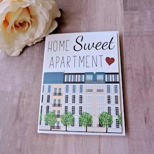 Home Sweet Apartment Card - Appartement Card - Nieuwe Home Card - Happy New Home Card - Nieuw appartement Cadeau - Eerste appartement Card